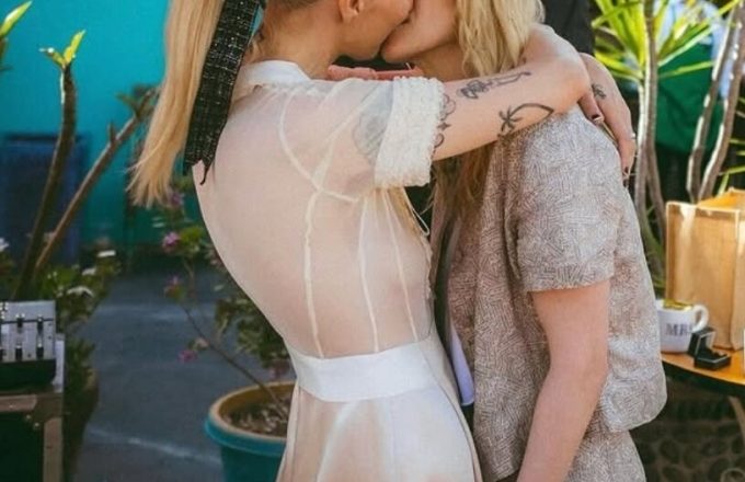 Hollywood actress Kristen Stewart marries her same-sex partner and screenwriter, Dylan Meyer.